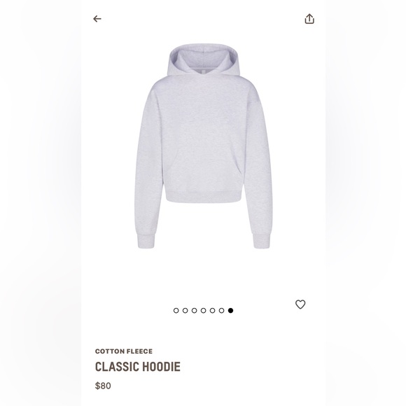 SKIMS Tops - SKIMS cotton fleece classic hoodie
